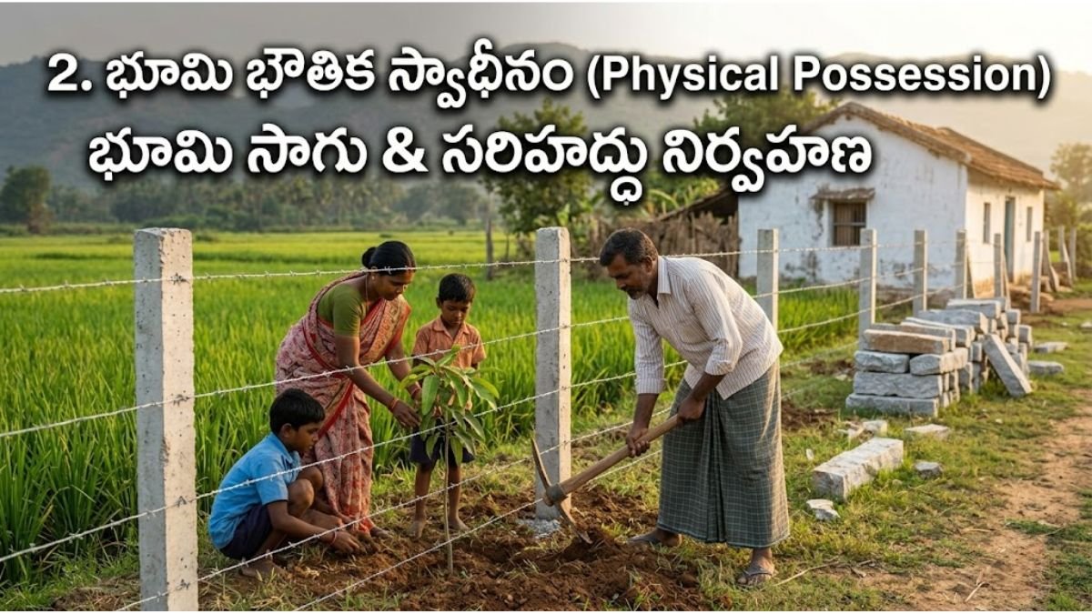 Land Ownership Proof Physical Possession Land Control Farming Fence India