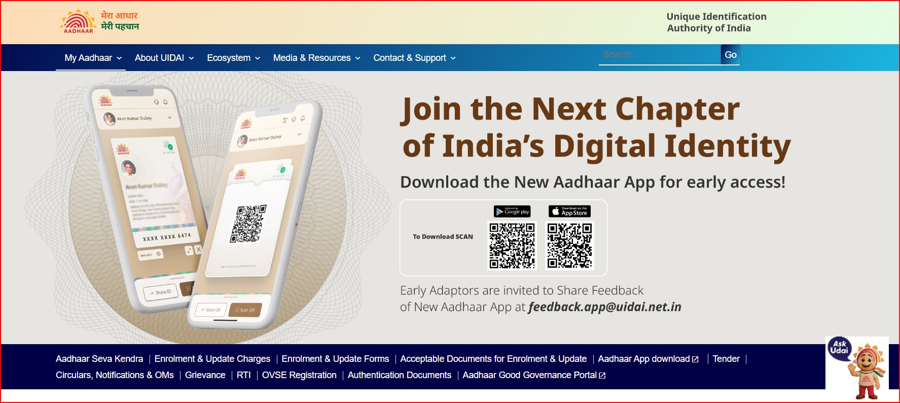 Aadhar Official Portal Aadhar Official Portal
