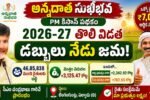 Annadatha Sukhibhava Scheme 2026 Payment Release with ₹7,000 DBT financial assistance credited to Andhra Pradesh farmers under PM Kisan scheme