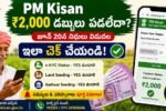 PM Kisan 2026 Status Check Guide ద్వారా ₹2,000 పేమెంట్ స్టేటస్, eKYC, Land Seeding మరియు Aadhaar Seeding వివరాలను చెక్ చేస్తున్న రైతు.