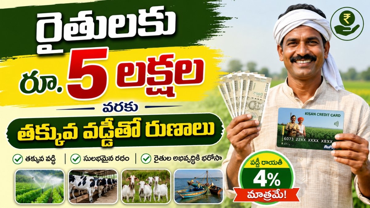 Kisan Credit Card Scheme 2026 ద్వారా రైతులకు తక్కువ వడ్డీ రుణాలు
