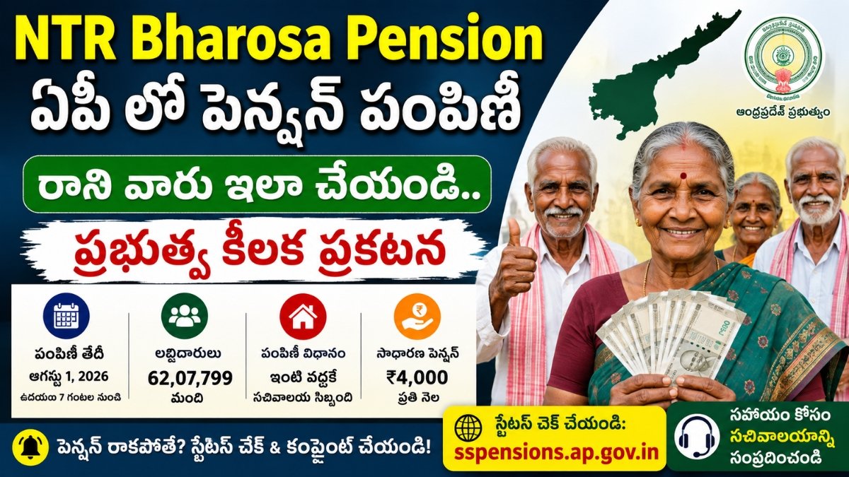 NTR Bharosa Pension AP August 2026 Distribution Update